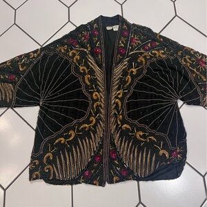Judith Ann Plus vintage  silk beaded jacket kimono size 1X (16-18)